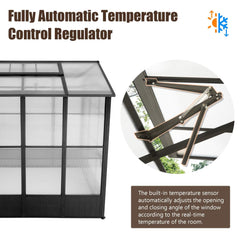 [06X08FT] Heavy-Duty Outdoor Polycarbonate Greenhouse With Fully Automatic Temperature Control Vent (SAK51892)