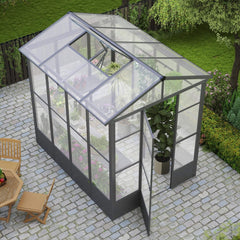 [06X08FT] Heavy-Duty Outdoor Polycarbonate Greenhouse With Fully Automatic Temperature Control Vent (SAK51892)