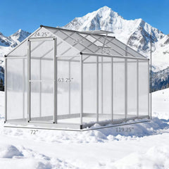 [06X10FT] Large Walk-In Backyard Greenhouse W/ Rainwater Collection System And Roof Vent (SAK93581)