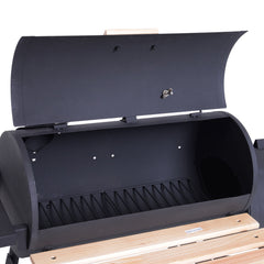 48-Inch Steel Portable Charcoal BBQ Grill and Offset Smoker Combo