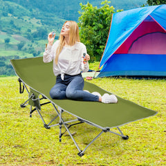 Folding Camping Cot with Side Storage Pocket
