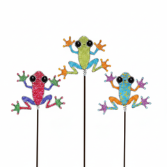 Frog Garden Stake, Asst (Set of 3)