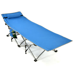Folding Camping Cot with Side Storage Pocket