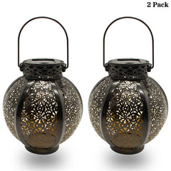 Cross-Border E-Commerce New Solar Wrought Iron Hanging Lamp Outdoor Garden Lamp Waterproof Villa Decoration Chandelier Landscape Lantern