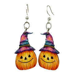 Watercolor Pumpkin Earrings #1928