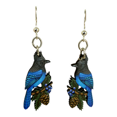 Steller Jay Bird Earrings #1930