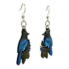 Steller Jay Bird Earrings #1930