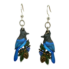 Steller Jay Bird Earrings #1930