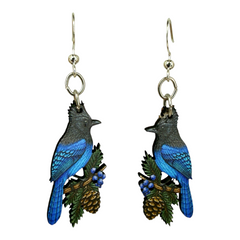 Steller Jay Bird Earrings #1930