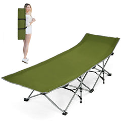 Folding Camping Cot with Side Storage Pocket
