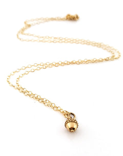 Dainty Acorn Charm 14k Gold Filled Necklace