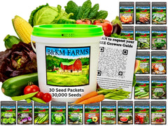 20-50 Varieties - Heirloom Vegetable & Herb Long-Term Seed Vault Bucket – USA Grown, Non-GMO - 10,000-50,000 Seeds