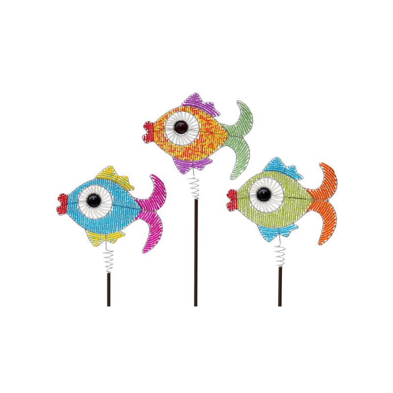 Fish Garden Stake, Asst  (Set of 3)