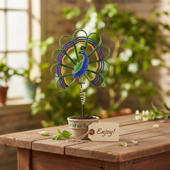 Peacock Garden Stake (Set of 3)