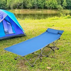 Folding Camping Cot with Side Storage Pocket