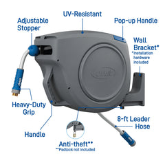 100 ft x 5/8 in Auto-Retractable Garden Hose Reel 28263