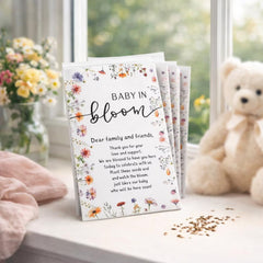 25 Pack Wildflower Seed Baby Shower Favors – Baby in Bloom Packets – Eco Friendly Party Favors
