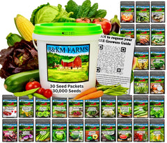 20-50 Varieties - Heirloom Vegetable & Herb Long-Term Seed Vault Bucket – USA Grown, Non-GMO - 10,000-50,000 Seeds