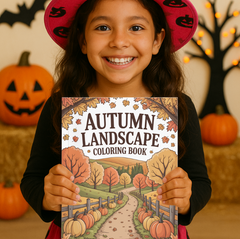 Autumn Landscapes Coloring Book – 150 Pages (Digital Download PDF)