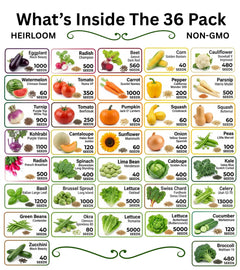 20-50 Varieties - Heirloom Vegetable & Herb Seed Vaults – USA Grown, Non-GMO - 10,000-50,000 Seeds