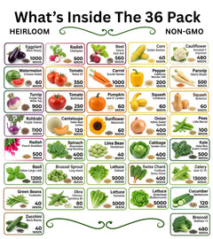 20-50 Varieties - Heirloom Vegetable & Herb Long-Term Seed Vault Bucket – USA Grown, Non-GMO - 10,000-50,000 Seeds
