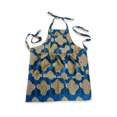 Organic Cotton Block Print Apron - Unisex Kitchen & Garden | Mali