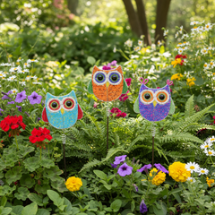 Owl Garden Stake, Asst (Set of 3)