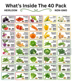 20-50 Varieties - Heirloom Vegetable & Herb Long-Term Seed Vault Bucket – USA Grown, Non-GMO - 10,000-50,000 Seeds