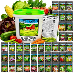 20-50 Varieties - Heirloom Vegetable & Herb Long-Term Seed Vault Bucket – USA Grown, Non-GMO - 10,000-50,000 Seeds