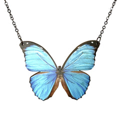 Blue Morpho Butterfly Necklace #6142