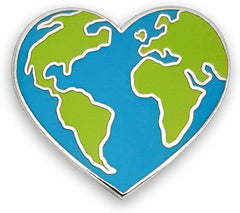 Planet Earth Heart Enamel Pin – Love the World Hard Enamel Pin