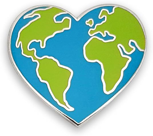 Planet Earth Heart Enamel Pin – Love the World Hard Enamel Pin
