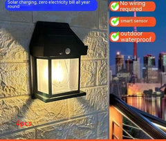 Outdoor Solar  Waterproof Tungsten Induction Garden Wall Lamp