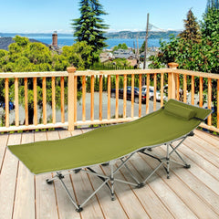 Folding Camping Cot with Side Storage Pocket