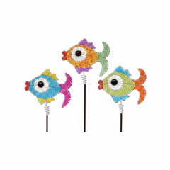 Fish Garden Stake, Asst  (Set of 3)