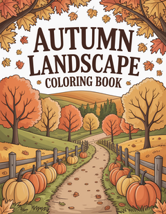 Autumn Landscapes Coloring Book – 150 Pages (Digital Download PDF)