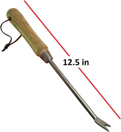 Stainless Steel Garden Dandelion Weeder (classic wood handle)