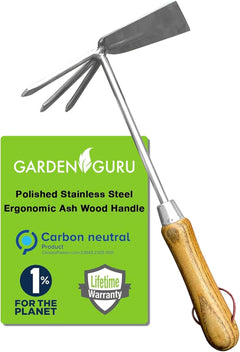 Stainless Steel Garden Cultivator Hoe (classic wood handle)