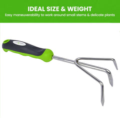Stainless Steel 3pc Gardening Tool Set (Includes Trowel Transplanter Cultivator)