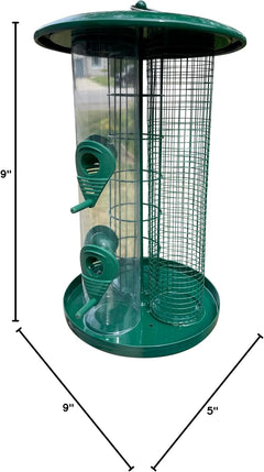 3-in-1 Outdoor Tube Bird Feeder for Small Wild Birds