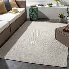 Beige Braided Faux Jute Outdoor Rug