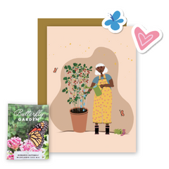 Butterfly Garden Pollinator Greetings Kit w. Non-GMO Butterfly Seed Packet, Infosheets + Gardener Greeting Card (Celebrate Pollinators)