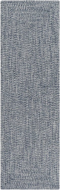 Blue Braided Faux Jute Outdoor Rug