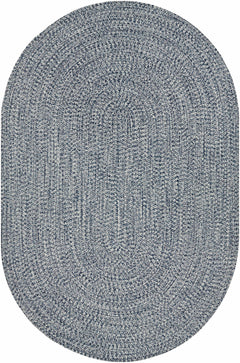 Blue Braided Faux Jute Outdoor Rug