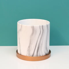 Athena Ceramic 5.5" Marble Planter - Empty