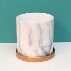 Athena Ceramic 5.5" Marble Planter - Empty