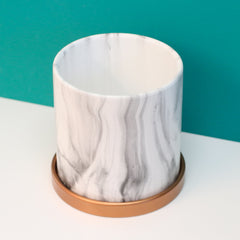 Athena Ceramic 5.5" Marble Planter - Empty