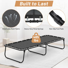 75 x 31 Inch Folding Bed with Mattress Cot Size with Memory Foam