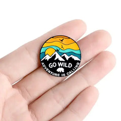 Go Wild Adventure Is Calling Hard Enamel Pin – Nature Lover Gift