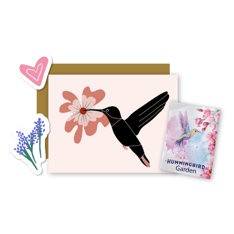 Hummingbird Garden Greetings Kit w. Non-GMO 